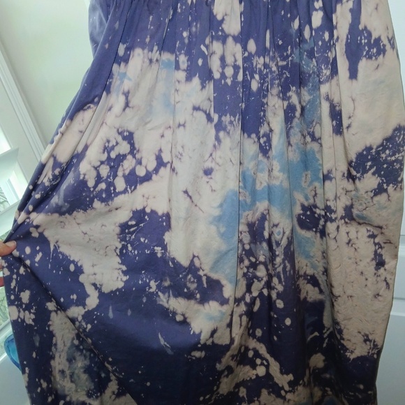 Old Navy Halter Dress Pleated Skirt Side Pockets Tie Dye Purple/Blue/Pink W XL - Picture 3 of 4